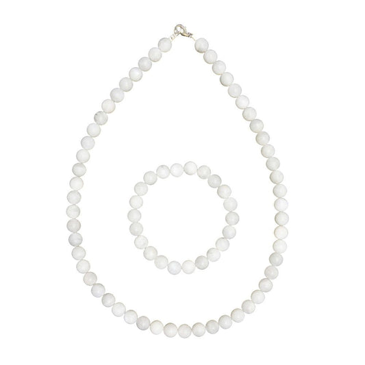 Parure in pietra di luna – Perle sferiche da 8 mm