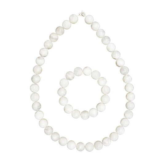 Parure in pietra di luna – Perle sferiche da 12 mm