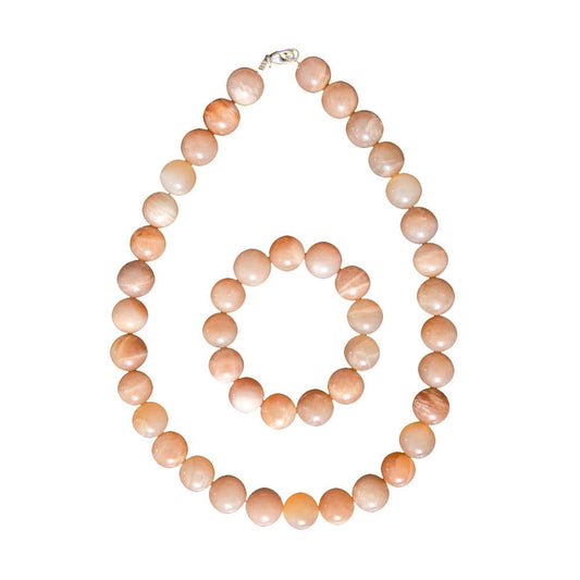 Parure in pietra del sole – Perle sferiche da 14 mm