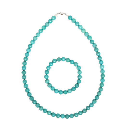 Parure in turchese stabilizzata – Perle sferiche da 8 mm