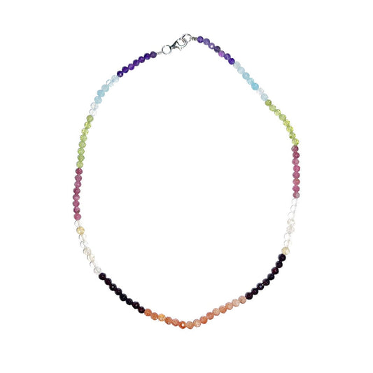 Collana in acquamarina – Perline sfaccettate 4 mm – 45 cm