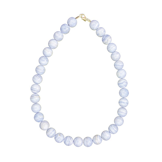 Collana in calcedonio – Perle sferiche da 14 mm