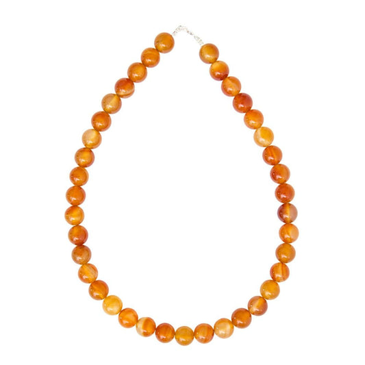 Collana in corniola – Perle sferiche da 12 mm