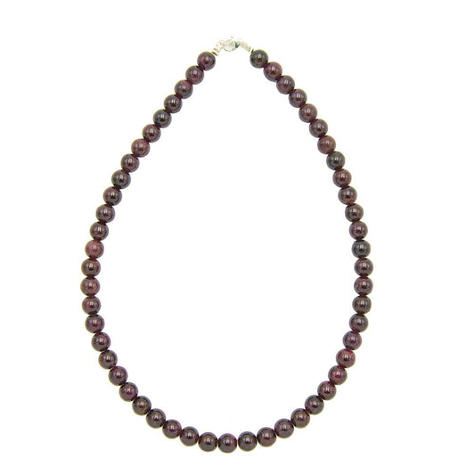 Collana in granato rosso – Perle sferiche da 8 mm