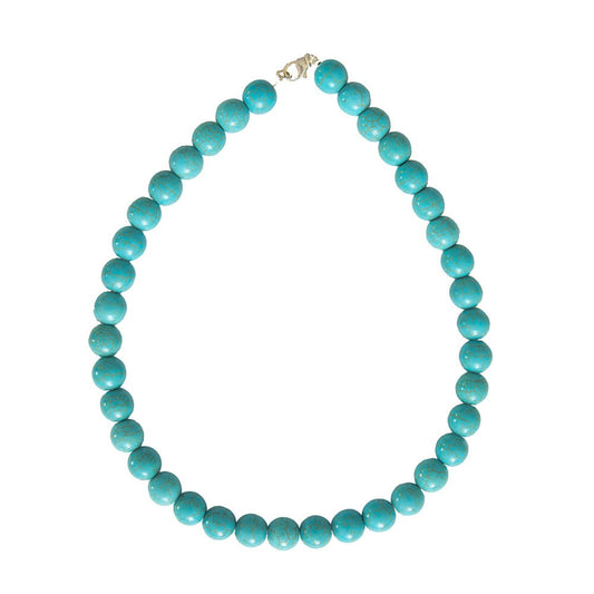 Collana in howlite blu – Perle sferiche da 12 mm