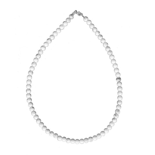 Collana in howlite – Perle sferiche da 6 mm