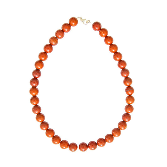 Collana in diaspro rosso – Perle sferiche da 12 mm