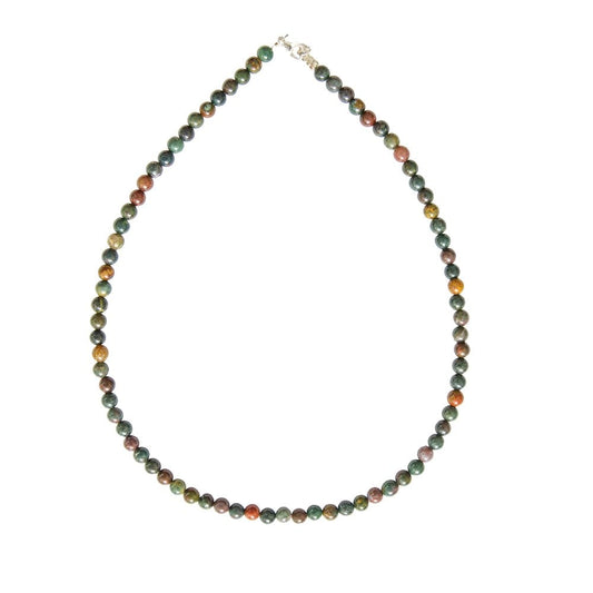 Collana in diaspro sanguigno – Perle sferiche da 6 mm