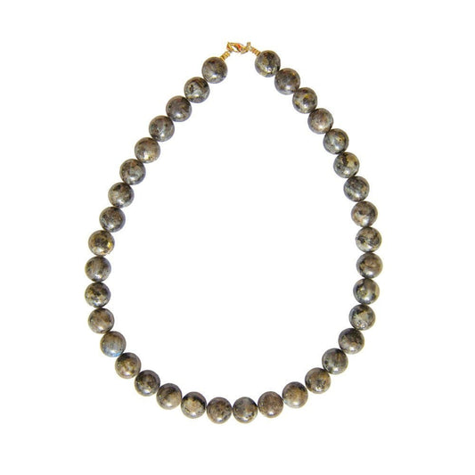Collana in labradorite con inclusioni – Perle sferiche da 12 mm