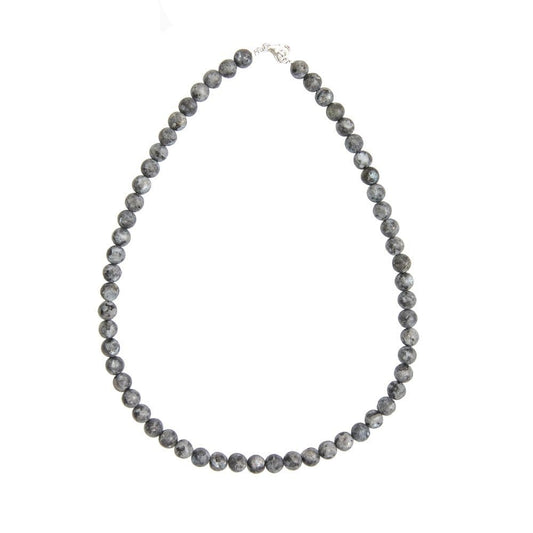 Collana in larvikite – Perle sferiche da 8 mm
