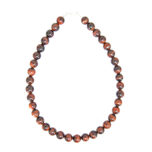 Collana in occhio di toro – Perle sferiche da 12 mm