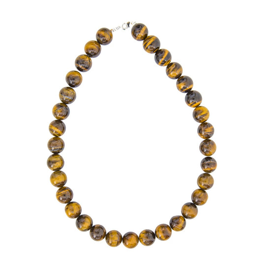 Collana in occhio di tigre – Perle sferiche da 14 mm