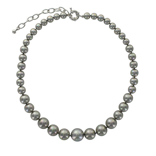 Collana in perle di maiorca grigie – Perle sferiche da 8/14 mm
