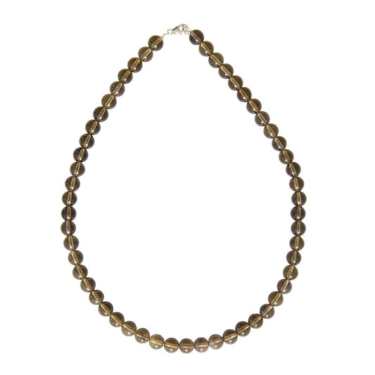 Collana in quarzo affumicato – Perle sferiche da 8 mm