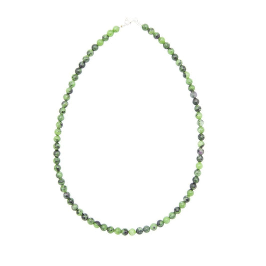 Collana in rubino su zoisite – Perle sferiche da 6 mm