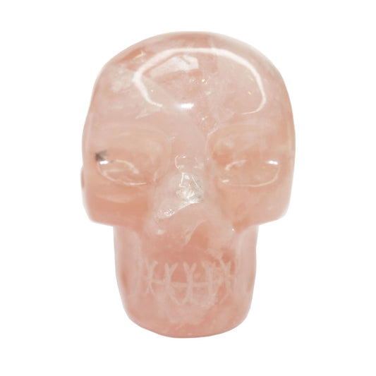 Teschio in quarzo rosa – taglia L