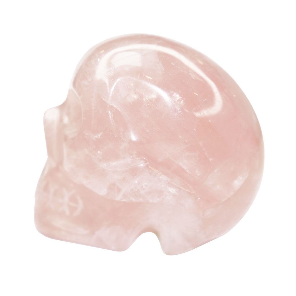Teschio in quarzo rosa – taglia L