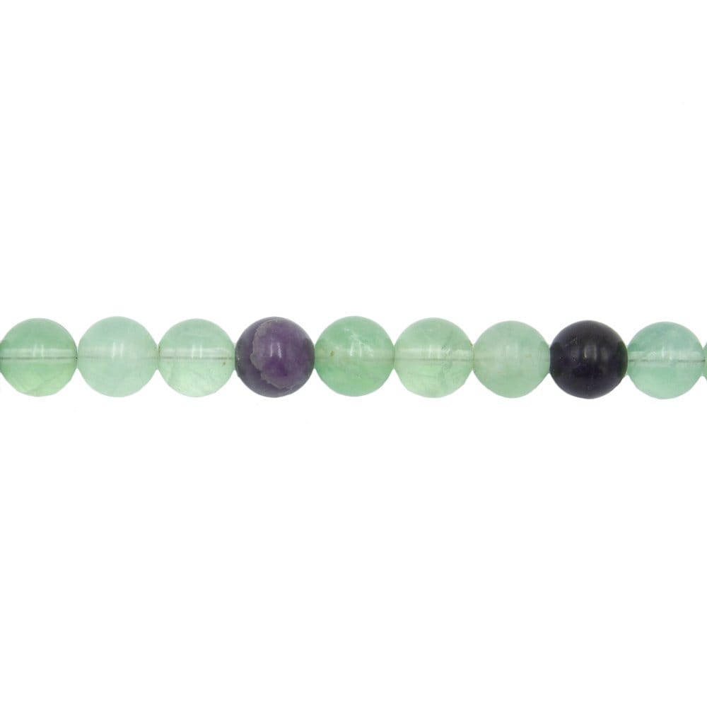 Filo di perle di fluorite multicolore – Perle sferiche da 10 mm