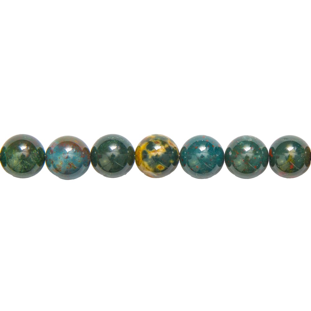 Filo di perle di diaspro sanguigno – Perle sferiche da 14 mm