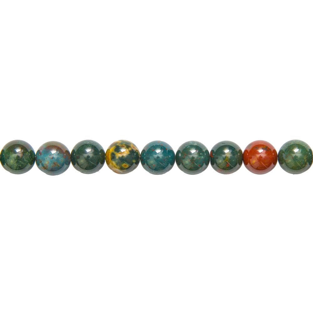 Filo di perle di diaspro sanguigno – Perle sferiche da 10 mm