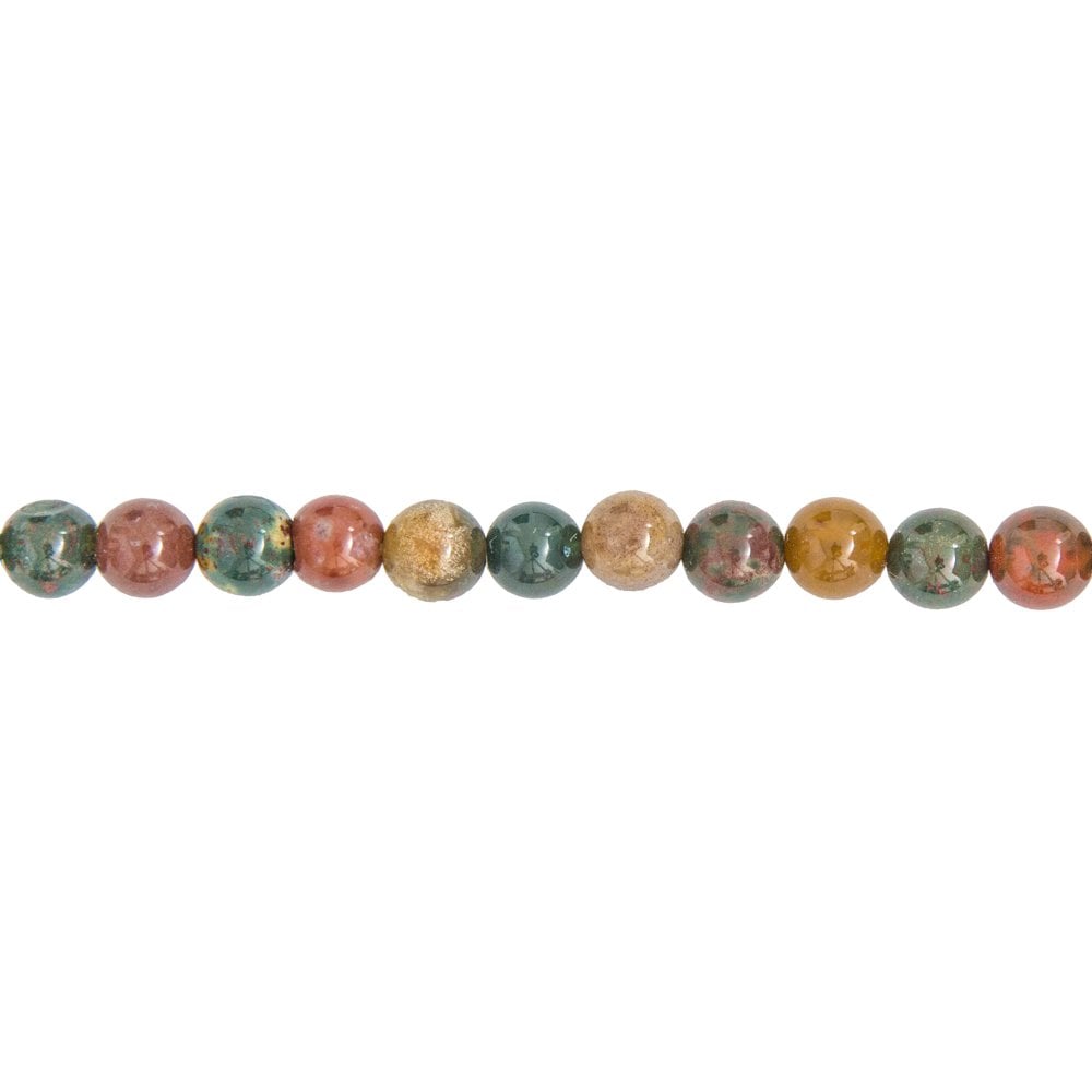 Filo di perle di diaspro sanguigno – Perle sferiche da 6 mm