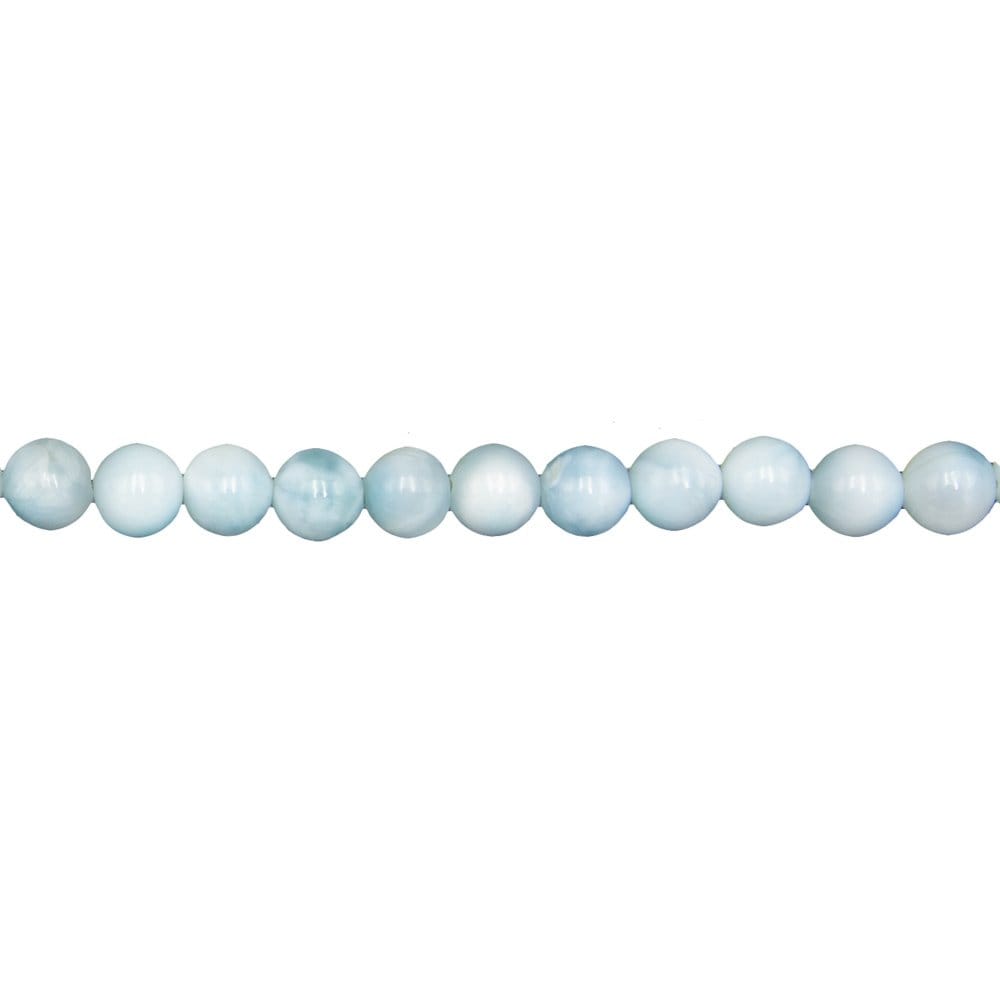 Filo di perle di larimar – Perle sferiche da 6 mm