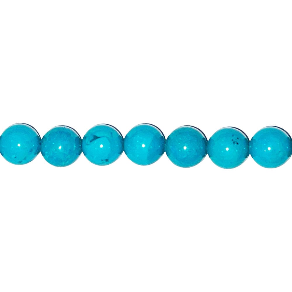 Filo di perle di turchese stabilizzata – Perle sferiche da 14 mm
