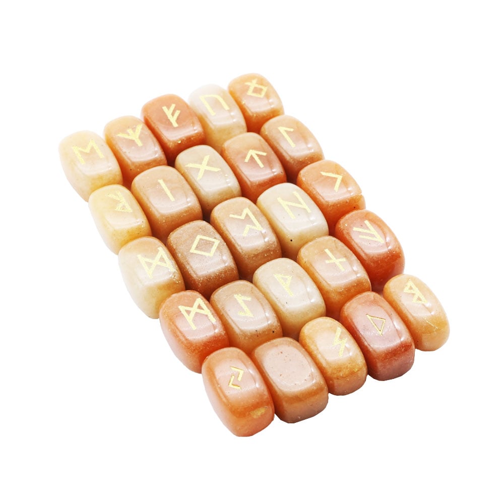 Set di 25 rune – Aventurine rosso