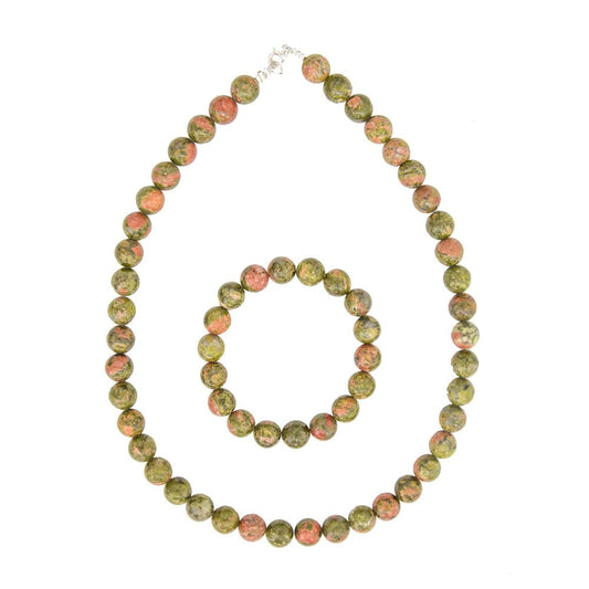 Parure in epidoto – Perle sferiche da 10 mm