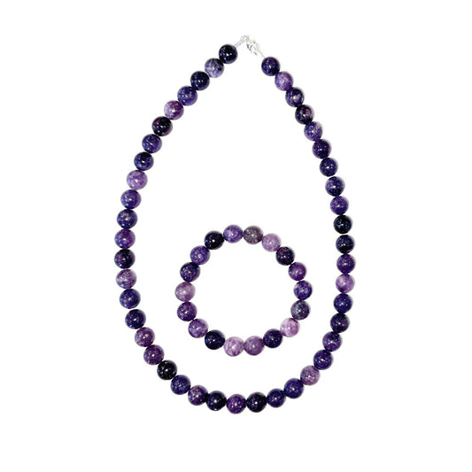 Parure in tormalina rosa – Perle sferiche da 10 mm