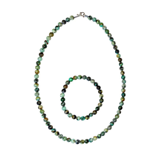 Parure in turchese d'Africa – Perle sferiche da 6 mm