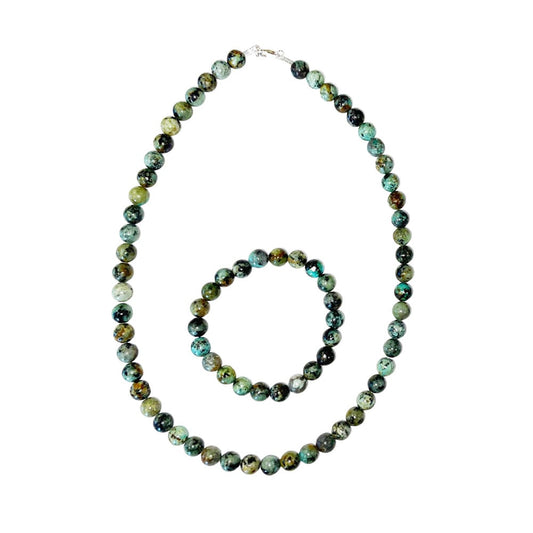 Parure in turchese d'Africa – Perle sferiche da 8 mm