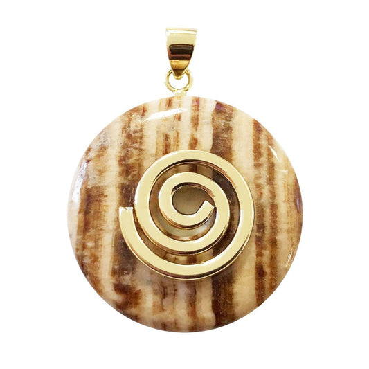 Ciondolo in aragonite marrone – Pi cinese 30 mm