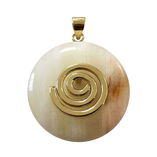Ciondolo in aragonite verde – Pi cinese 30 mm