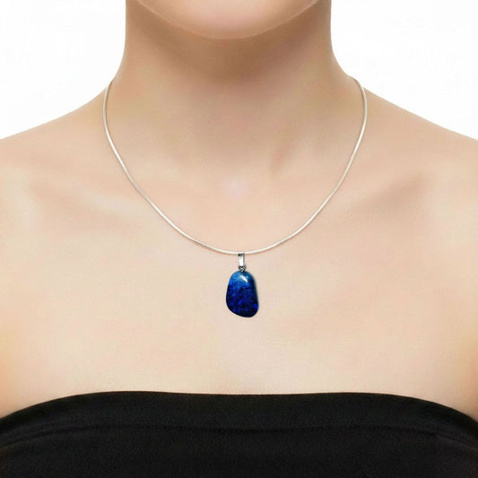 Ciondolo in dumortierite – Dumortiérite Pietra burattata