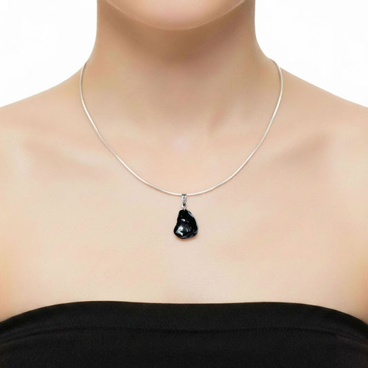 Ciondolo in spinello – Spinelle nero Pietra burattata