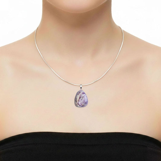 Ciondolo in charoite – Pietra burattata