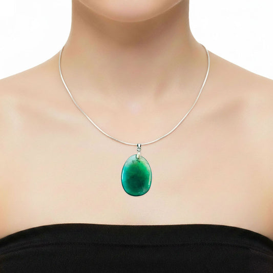 Ciondolo in fluorite verde – Pietra piatta