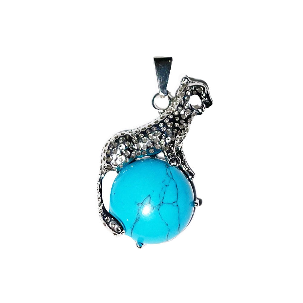 Ciondolo Howlite Blu – Leopardo