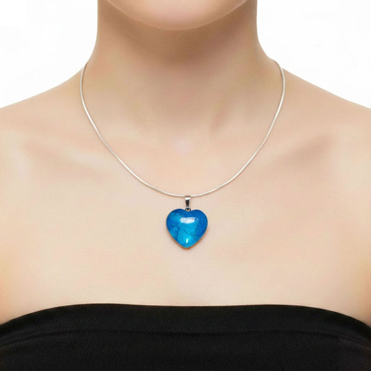 Ciondolo in howlite blu – Cuoricino