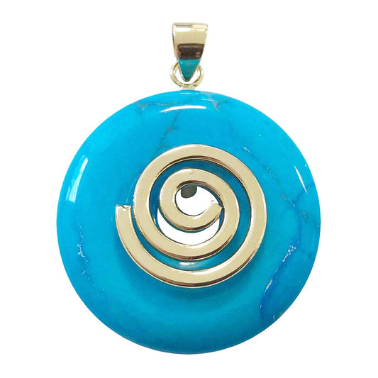Ciondolo in howlite blu – Pi cinese 30 mm
