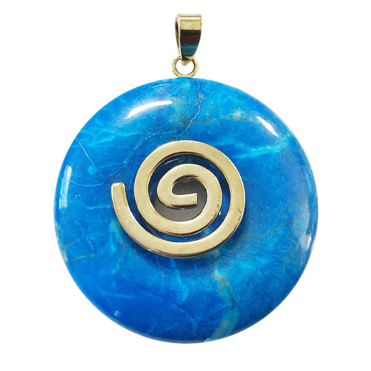 Ciondolo in howlite blu – Pi cinese 40 mm