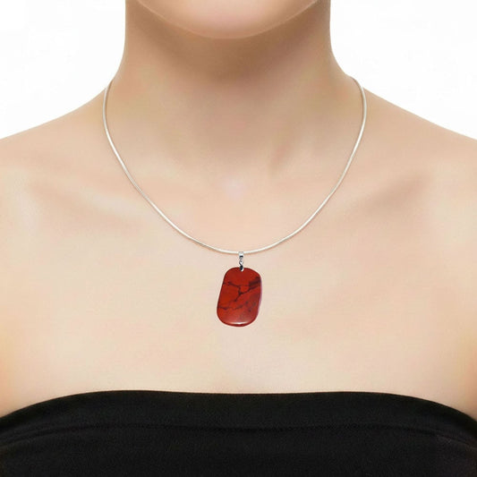 Ciondolo in diaspro rosso – Pietra piatta