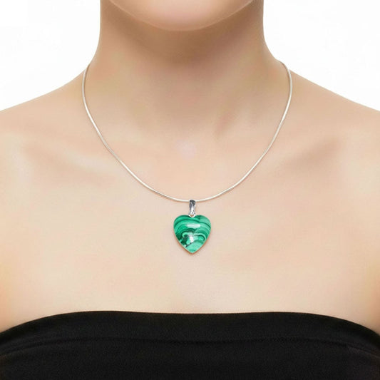 Ciondolo in malachite – Cuoricino
