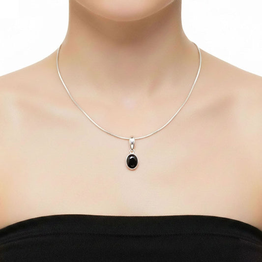 Ciondolo in onice “Camille” – Ovale – Argento 925