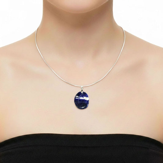 Ciondolo in sodalite – Pietra piatta