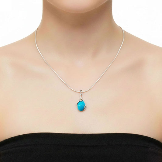 Ciondolo in turchese Océane – Ovale – Argento 925