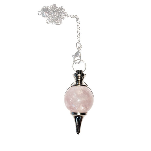 Pendolo in quarzo rosa – Sfera