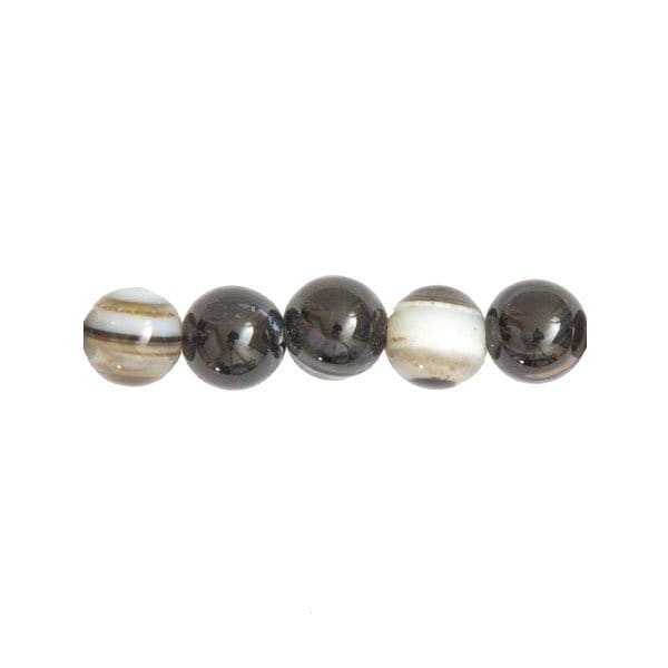 Perla di agata nera zonata – 8 mm