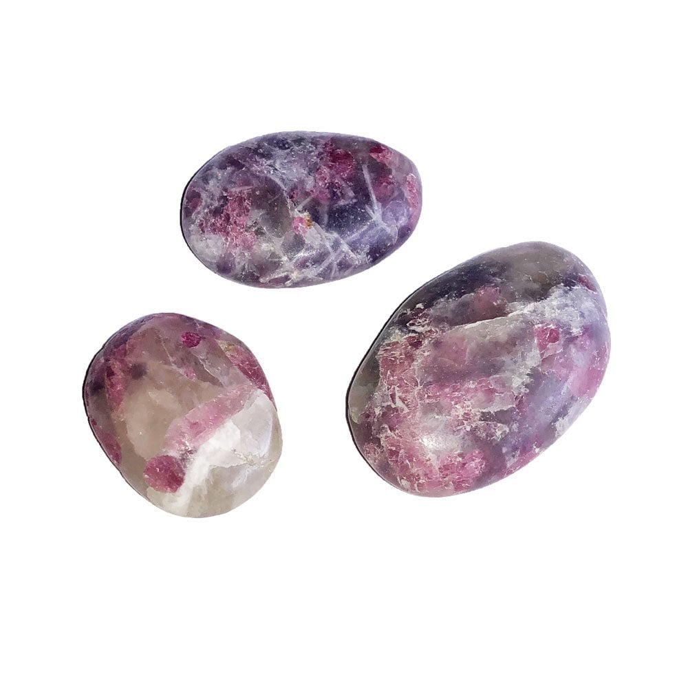 Pietre burattate 500 g di tormalina rosa su anidrite